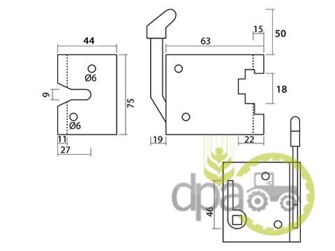 Incuietoare usa stanga Case IH 83944244