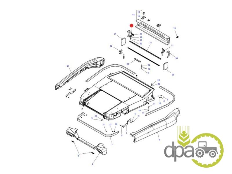 Brida plafon Massey Ferguson 3713226M1