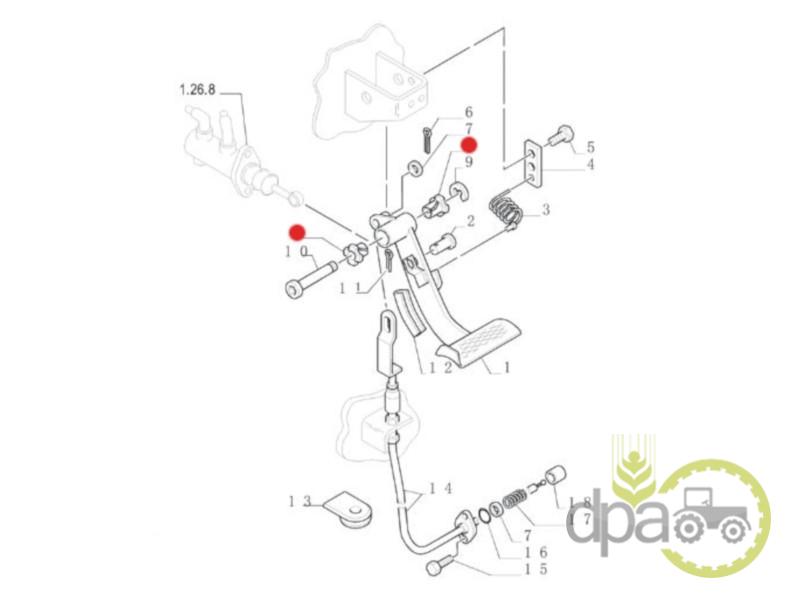 Bucsa pedala ambreiaj New Holland 83963398