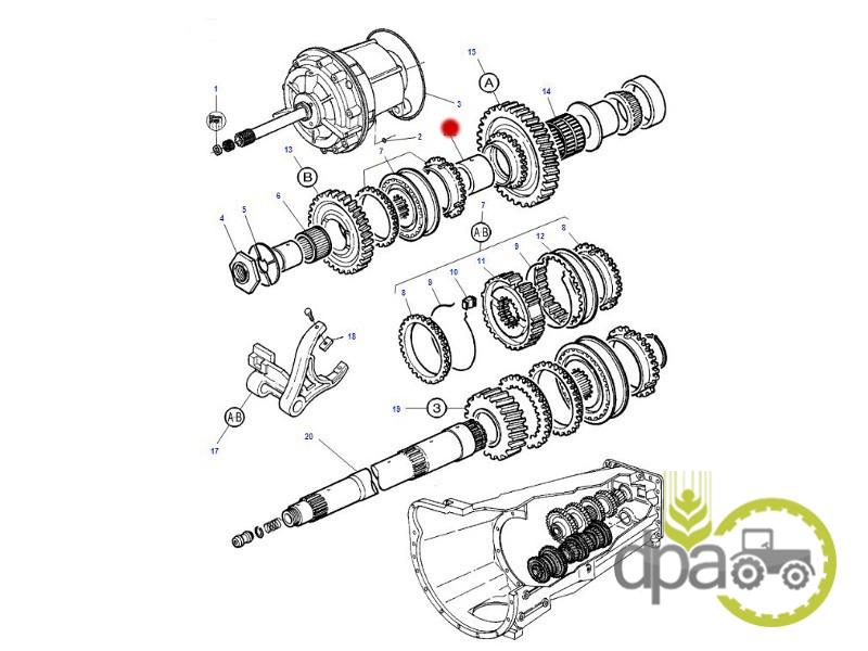 Bucsa pinion cutie viteza Massey Ferguson 3385870M2