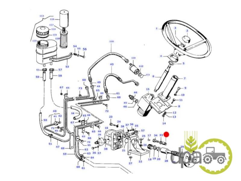 Bucsa suport pompa directie Massey Ferguson 828734X1