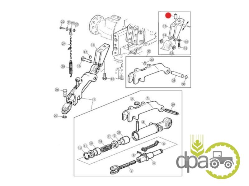 Bucsa suport tirant John Deere 34M7184