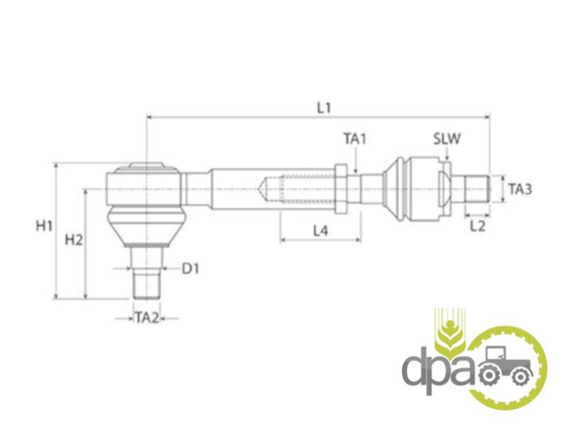 Capat de bara stanga complet John Deere RE155929