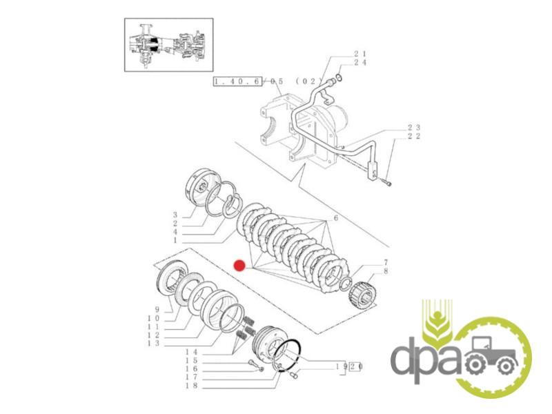 Disc frictiune ambreiaj punte fata New Holland 5198090