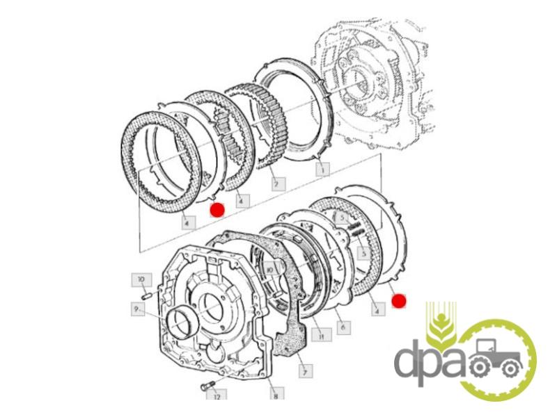 Disc intermediar ambreiaj transmisie John Deere R95378