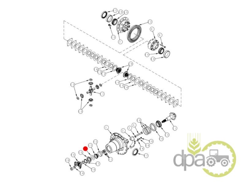 Distantier rulment grup conic fata New Holland 318845A1
