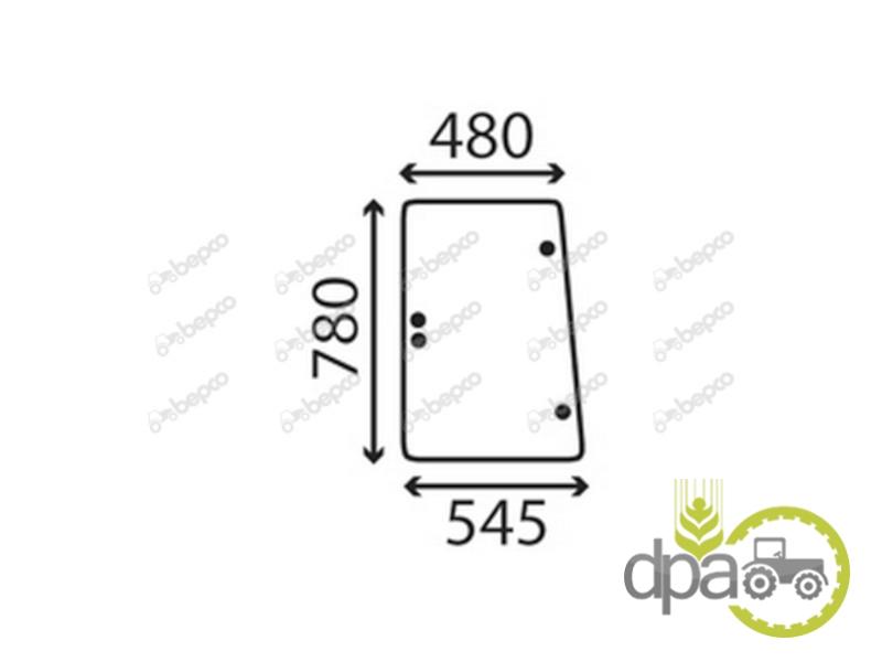 Geam lateral stanga sau dreapta spate Hurlimann 0.007.5106.0