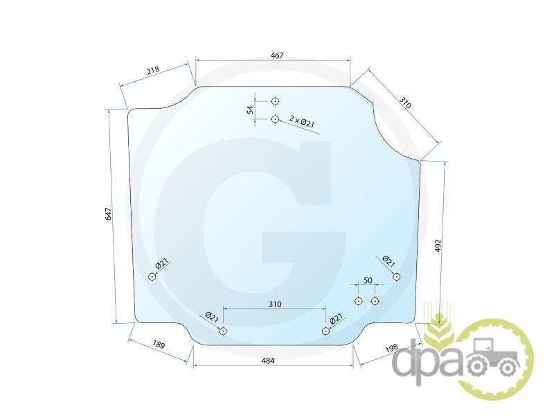 Geam spate New Holland 44911795