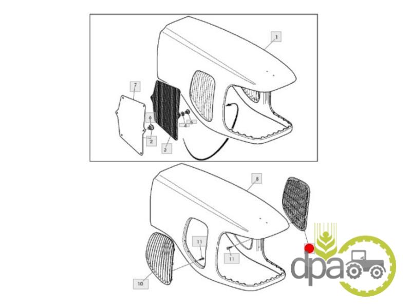 Grila stanga fata cabina John Deere L157393