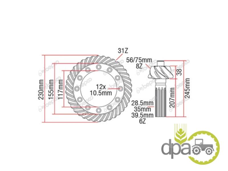 Grup conic 8/31 Massey Ferguson 3654302M91