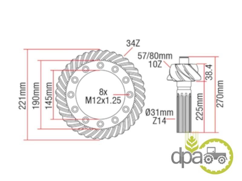 Grup conic fata 10/34 New Holland 5145486