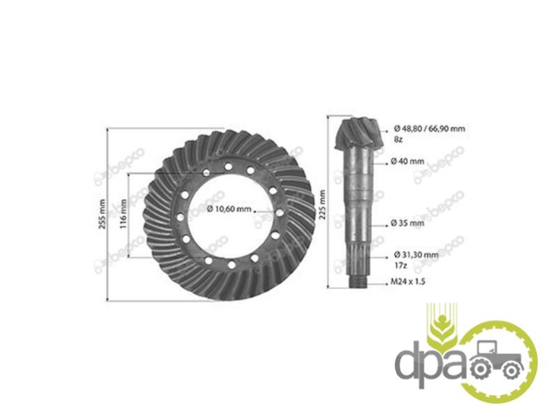 Grup conic fata 8/36 Massey Ferguson 3429463M91