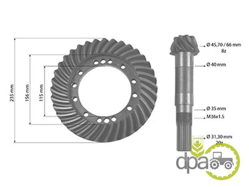 Grup conic fata 8/36 Massey Ferguson 3764298M91