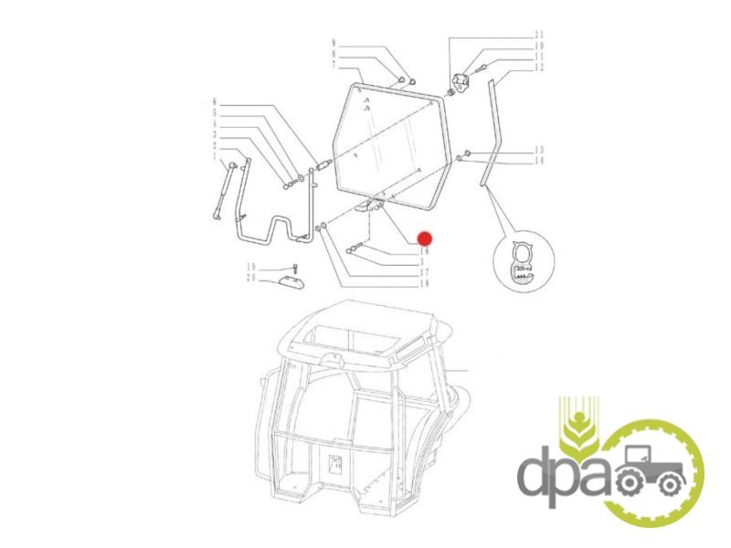 Maner geam spate Case IH 5095078