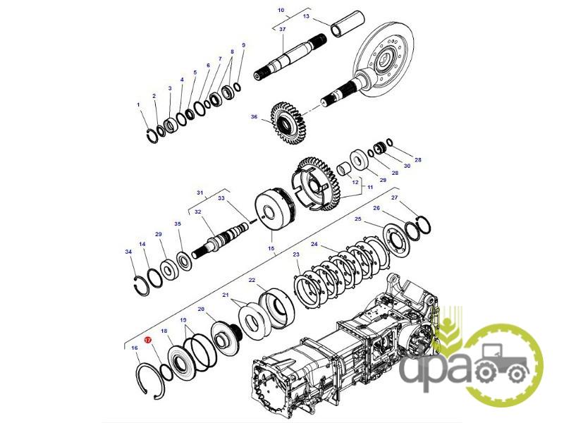 Oring ambreiaj punte fata Massey Ferguson 3384523M1