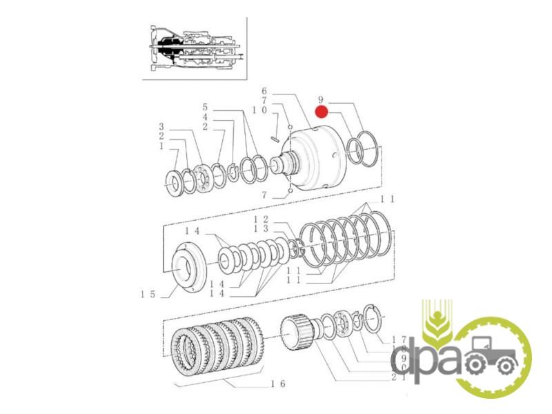 Oring ambreiaj transmisie Case IH 5160154