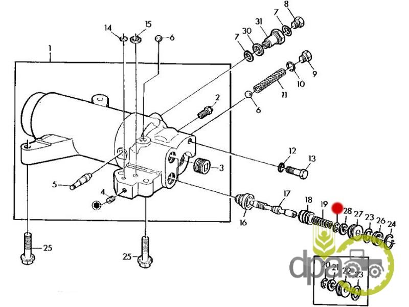 Oring supapa cilindru hidraulic john deere L55203