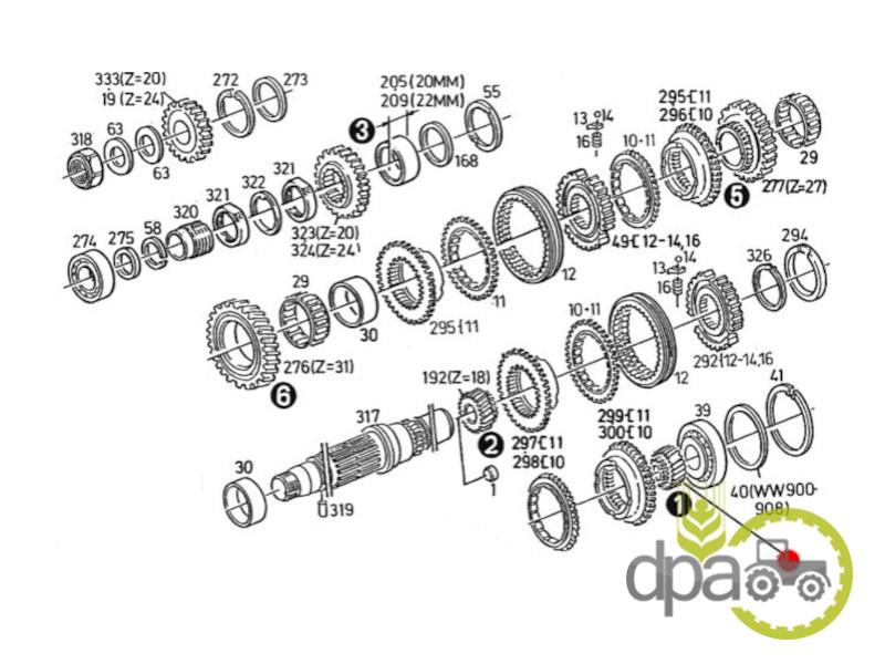 Pinion transmisie z15 Deutz 04383370