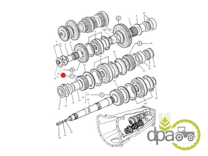 Pinion viteza 1 z19 Massey Ferguson 3383462M1