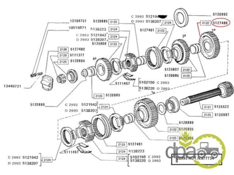 Pinion viteza 2 z44 Fiat 5127480