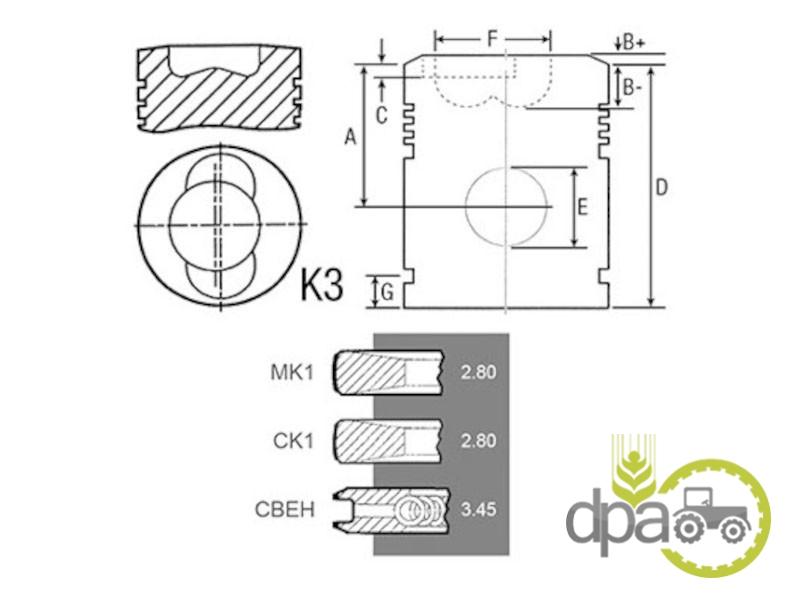 Piston+segmenti motor Deutz 4151059