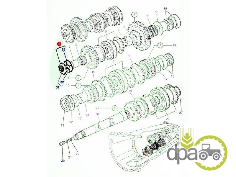 Piulita+saiba cutie viteza Massey Ferguson 3467719M92