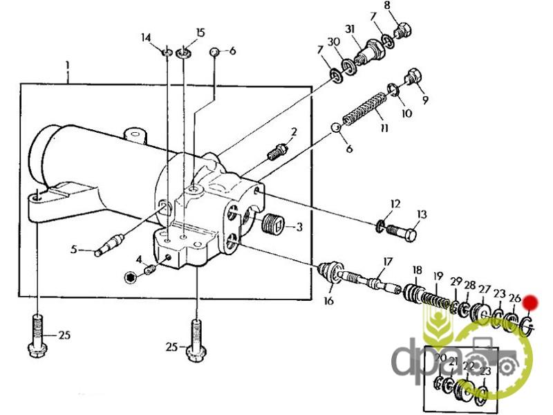 Siguranta supapa cilindru hidraulic john deere M3265T